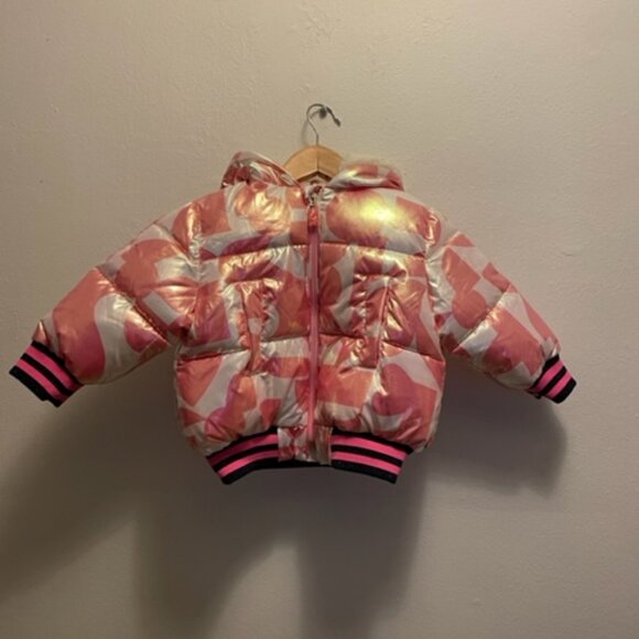 NWT Billieblush Printed Puffer Jacket Pink - Picture 4 of 9